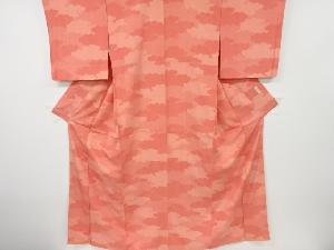 作家物　雲模様鮫小紋着物